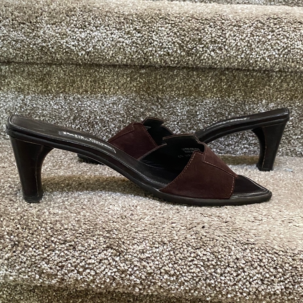 Paul Green Dark Brown Suede Mules